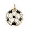 Brass Enamel & Micro Pave Cubic Zirconia Pendants KK-M322-06G-02-1
