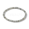 Natural White Labradorite Rondelle Beaded Stretch Bracelets BJEW-JB09980-04-1