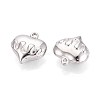 304 Stainless Steel Heart Pendants STAS-T067-43P-2