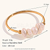 Nuggets Stainless Steel & Natural Freshwater Pearl Beads Finger Rings WG1BE4A-05-2