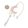 Alloy Cable Chains Moon Pendant Decorations HJEW-JM01841-02-3