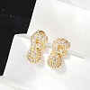 Brass Micro Pave Cubic Zirconia Stud Earrings EJEW-Z091-04G-P-4