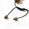 12.5mm Round Natural Wood Lace Stone Braided Bead Bracelets for Women Men BJEW-C060-01W-3