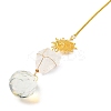 Wire Wrapped Nuggets Natural Quartz Crystal Pendant Decorations HJEW-C008-03A-G-2