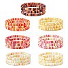 Handmade Polymer Clay Heishi Surfer Stretch Bracelets Set BJEW-SW00099-02-1