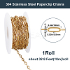 10M Ion Plating(IP) 304 Stainless Steel Paperclip Chains CHS-BBC0001-06-2