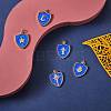5Pcs 5 Styles Real 18K Gold Plated Brass Micro Pave Clear Cubic Zirconia Enamel Pendants ZIRC-SZ0001-35-5