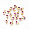 Brass with Single Cubic Zirconia Charms ZIRC-F095-03G-04-1