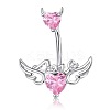 304 Stainless Steel Pave Cubic Zirconia Curved Barbell Belly Rings FS-WG6D7D2-09-1