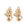 Brass Micro Pave Cubic Zirconia Charms KK-C115-08G-1