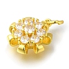 Rack Plating Brass Micro Pave Clear Cubic Zirconia Pendant KK-H485-14G-2