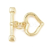 Heart Brass Toggle Clasps KK-G548-43G-02-1