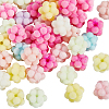 60Pcs Flocking Opaque Acrylic Beads MACR-SC0002-37-1