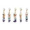 7 Chakra Natural Mixed Gemstone Chip Pendant Decorations HJEW-JM01023-1