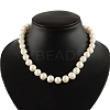 Elegant Round Pearl Beaded Necklaces NJEW-Q282-22G-3