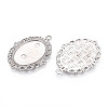 Non-Tarnish 304 Stainless Steel Pendant Cabochon Settings STAS-N114-02P-2
