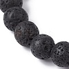 Natural Lava Rock & Synthetic Turquoise Dolphin Beaded Stretch Bracelets BJEW-JB09826-01-4