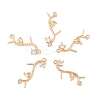 5Pcs Brass Micro Pave Cubic Zirconia Links Connectors KK-YW0003-34-1