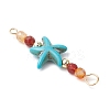 4Pcs 4 Colors Summer Beach Dyed Synthetic Turquoise Connector Charms PALLOY-JF03746-02-4