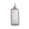 Brass Pave Natural Shell Rectangle Charms KK-P308-03P-1