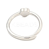 Heart Natural Mixed Stone Adjustable Rings RJEW-Q818-02P-5