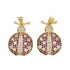Brass Micro Pave Cubic Zirconia Pendants KK-S526-40G-1