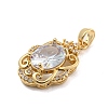 Brass Micro Pave Clear Cubic Zirconia Pendants X-KK-P263-26KCG-03-2