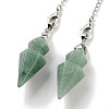 Natural Green Aventurine Pointed Dowsing Pendulums G-K338-12P-08-2