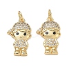 Brass Micro Pave Black Cubic Zirconia Pendants CU-CBA9AFC-01G-23-1