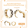 2 Pairs Tartan Pattern Enamel Chunky Hinged Hoop Earrings for Women EJEW-BBC0001-27B-2