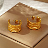 French Retro 304 Stainless Steel C-shaped Stud Earrings LS-VD7473-4