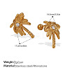 304 Stainless Steel Rhinestone Stud Earrings WGEEE18-01-2