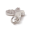 Brass Micro Pave Clear Cubic Zirconia Butterfly Charms ZIRC-F132-92P-3