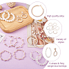 Kissitty 7 Pairs 7 Style Resin Pearl Beaded C-shape & Ring Dangle Stud Earrings FIND-KS0001-16-3