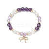 Bowknot Brass Charms Bracelets BJEW-JB12805-3