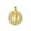 Real 18K Gold Plated Brass Micro Pave Cubic Zirconia Pendants KK-H472-33G-01-1