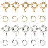 SUNNYCLUE 20Pcs 2 Clolors 304 Stainless Steel Smooth Surface Spring Ring Clasps STAS-SC0004-42-1