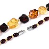 Natural Amber Nuggets and Rice Graduated Beaded Necklaces NJEW-T019-07-5