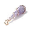 Electroplated Natural Quartz Crystal Copper Wire Wrapped Pendants PALLOY-JF02676-01-5