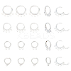 24Pcs 4 Style Rack Plating Eco-friendly Brass Huggie Hoop Earring Findings KK-FH0006-62-1
