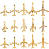 10Pcs 5 Styles Brass Micro Pave Cubic Zirconia Pendants KK-BBC0019-87-7