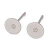 Tarnish Resistant 316 Surgical Stainless Steel Flat Round Blank Peg Stud Earring Settings STAS-R073-06-3