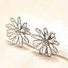 304 Stainless Steel Flowers Stud Earrings for Women EJEW-R023-02P-3