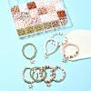 Bohemian Style DIY Disc/Flat Round Handmade Polymer Clay & CCB Plastic Beads & Alloy Enamel Pendant Jewelry Making Kits DIY-FS0007-75-8