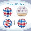 60Pcs Independence Day Theme Schima Wood European Beads WOOD-SC0002-01-2