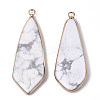 Natural Howlite Pendants G-S359-108H-2