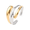 304 Stainless Steel Double Color Cuff Rings RJEW-S635-01GP-H-01-1