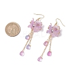 Flower Dangle Earrings EJEW-TA00636-03-3