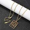 304 Stainless Steel Necklace NJEW-D330-01G-05-4