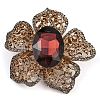 Zinc Alloy Siam Rhinestone Brooch JEWB-U011-03AS-04-1